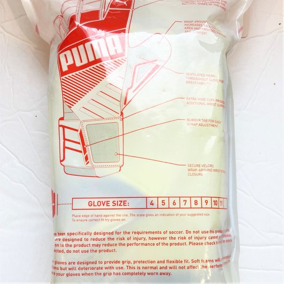 NWT Goal Keeper Gloves Puma soccer 52582 8 Pink and 5 Yellow - Picture 5 of 6